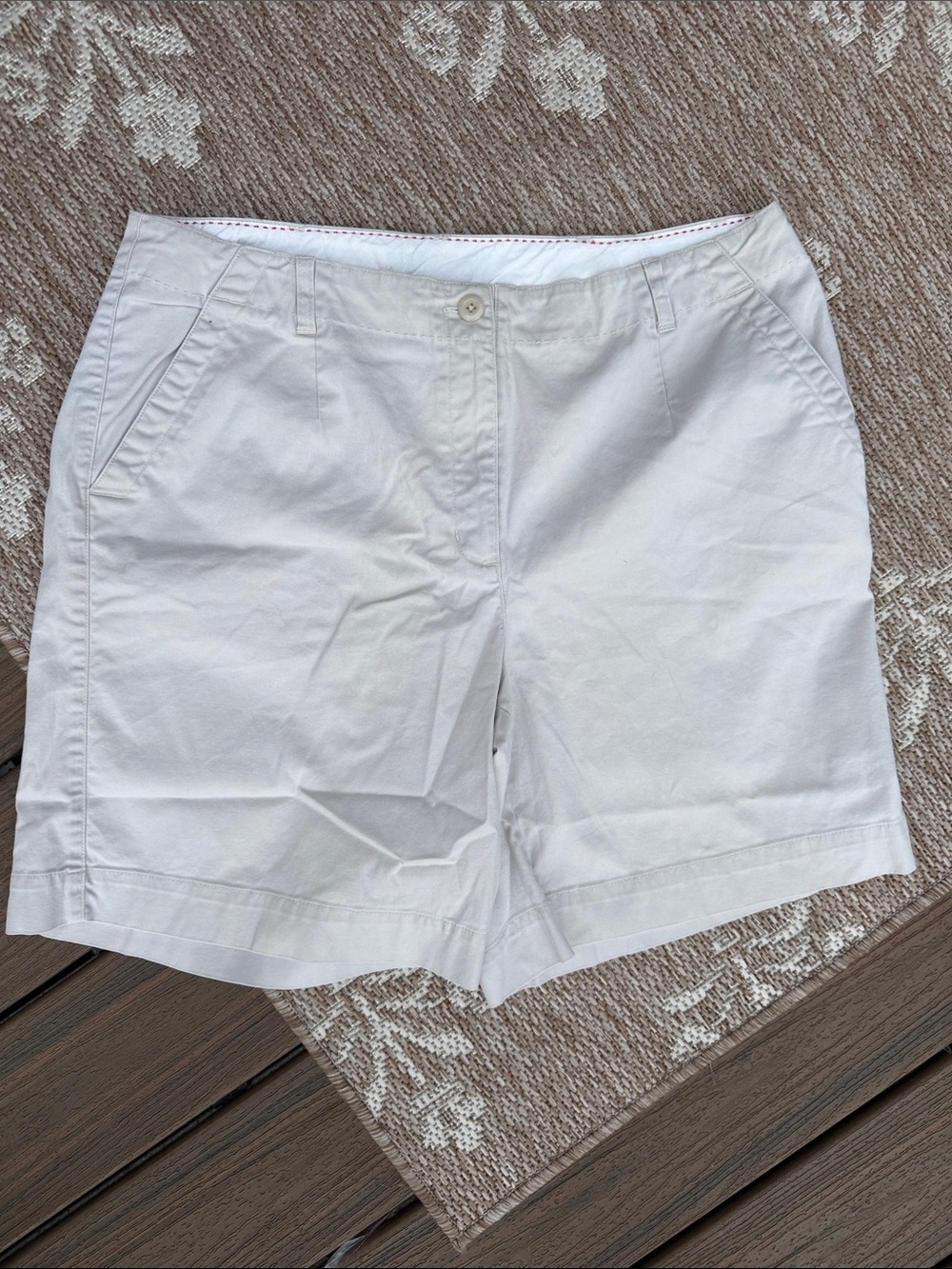 Talbots White Cotton Bermuda Shorts